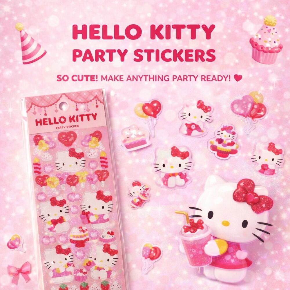 Hello Kitty Party Stickers NEW